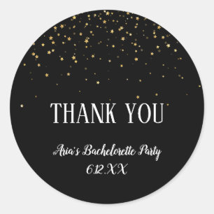 Gold Confetti auf Black Bachelorette dank Sticker