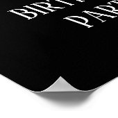 Gold Confetti auf Black Birthday Party Willkommen Poster (Ecke)