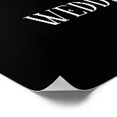 Gold Confetti auf Black Wedding Willkommenszeichen Poster (Ecke)