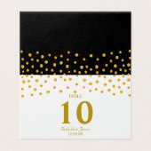 Gold Confetti auf Black & White Wedding (Außenseite Aufgefaltet)