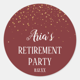 Gold Confetti auf Burgund Umschlag Aufkleber