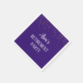 Gold Confetti auf dem Lila Party Napkins Serviette (Ecke)