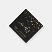Gold Confetti auf der 90. Black Birthday Party Serviette (Ecke)