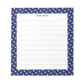 Gold Confetti auf Navy Blue Frame Lined Notizblock (Vorderseite)