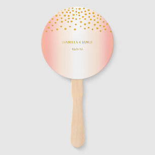Gold Confetti auf Rose Gold Fächer