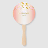 Gold Confetti auf Rose Gold Fächer (Vorderseite)