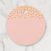 Gold Confetti auf Rose Gold Geschenkanhänger (Rückseite)