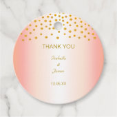 Gold Confetti auf Rose Gold Geschenkanhänger (Vorderseite)