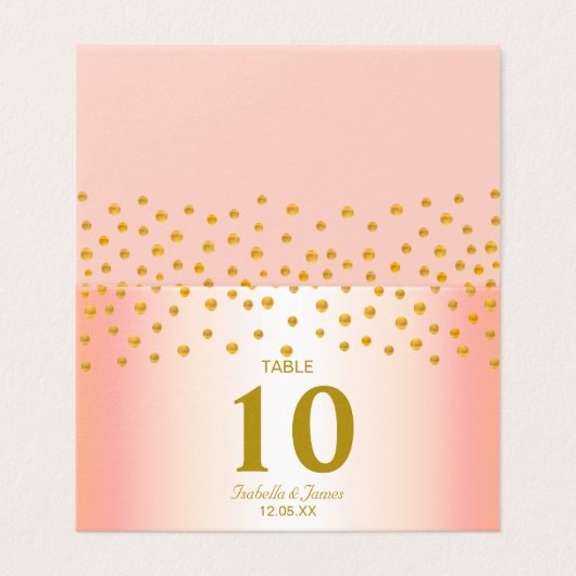 Gold Confetti auf Rose Goldhochzeit (Außenseite Aufgefaltet)