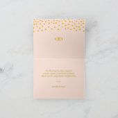 Gold Confetti auf Rose Goldhochzeit Dankeskarte (Innenseite)
