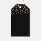 Gold Confetti auf Schwarz & Weiß Geschenkanhänger (Rückseite)