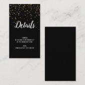 Gold Confetti auf Schwarzen Abschluss Details Beil Begleitkarte (Vorne/Hinten)