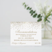 Gold Confetti auf White Wedding Unterkunft Pos Postkarte (Stehend Vorderseite)