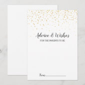 Gold Confetti Baby Duschberatungskarten Hinweiskarte (Vorne/Hinten)