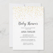 Gold Confetti Baby Dusche Einladung (Vorderseite)