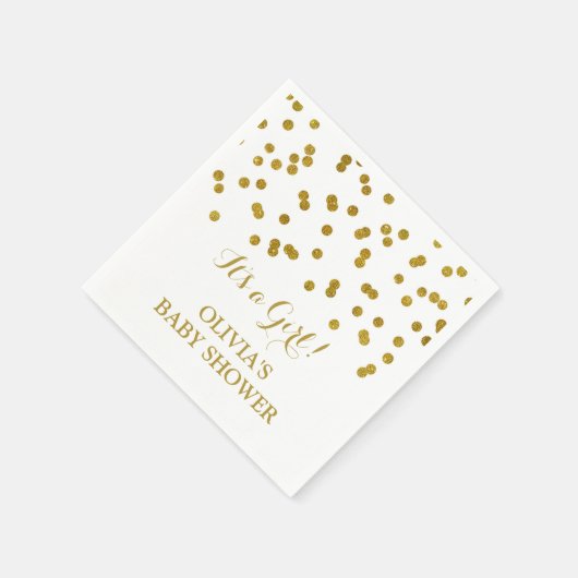 Gold Confetti Baby Dusche Serviette (Ecke)