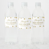 Gold Confetti Baby Dusche Wasser Flasche Etikett (Flaschen)