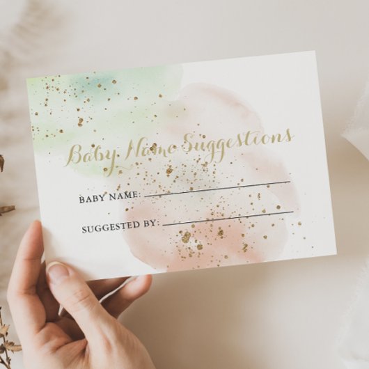 Gold Confetti Baby Name Suggestions Card