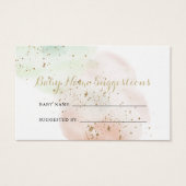 Gold Confetti Baby Name Suggestions Card (Vorderseite)