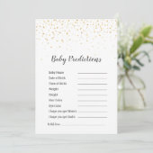 Gold Confetti Baby Shower "Baby Predictions" Spiel (Stehend Vorderseite)