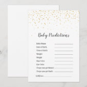 Gold Confetti Baby Shower "Baby Predictions" Spiel (Vorne/Hinten)