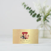 Gold Confetti Bäckerei Blumenmischer Visitenkarte (Stehend Vorderseite)