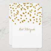 Gold Confetti Bat Mitzvah Einladungen (Vorne/Hinten)