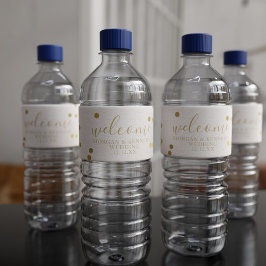 Gold Confetti Begrüßung Wasserflaschen Labels Wasserflaschenetikett