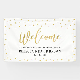 Gold Confetti Begrüßungs-Jubiläum-Party Banner