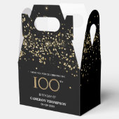 Gold Confetti Black 100. Geburtstag Gefallen Box Geschenkschachtel (Geöffnet)