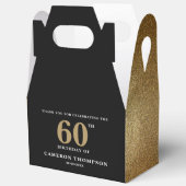 Gold Confetti Black 60th birthday Personalized Geschenkschachtel (Offen)