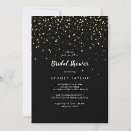 Gold Confetti | Black Bridal Shower Einladung