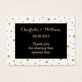 Gold Confetti Black Gastgeschenk Hochzeit Tags