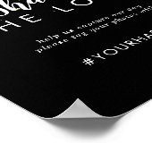 Gold Confetti | Black Share the Liebe Sign Poster (Ecke)