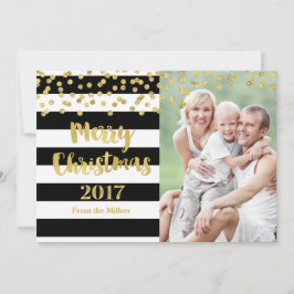 Gold Confetti Black Stripes Frohe Weihnachten 2017