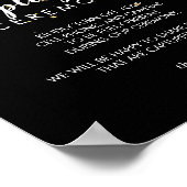 Gold Confetti | Black Unplugony Zeremony Sign Poster (Ecke)