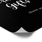 Gold Confetti | Black Wedding Cards and Gifts Sign Poster (Ecke)