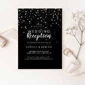 Gold Confetti|Black Wedding Reception nur Folieneinladung