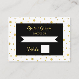 Gold Confetti Black Wedding Table Platzkarte