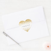 Gold Confetti Bling Vielen Dank Herz-Aufkleber (Umschlag)
