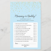 Gold Confetti Blue Baby Shower Mommy oder Daddy Ga Flyer (Vorne)