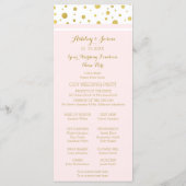 Gold Confetti Blush Pink Hochzeitsprogramm Programm (Rückseite)