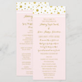 Gold Confetti Blush Pink Hochzeitsprogramm Programm (Vorne/Hinten)