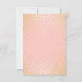 Gold Confetti Blush Pink Wedding RSVP Cards (Rückseite)