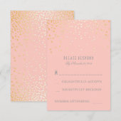 Gold Confetti Blush Pink Wedding RSVP Cards Karte (Vorne/Hinten)
