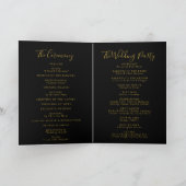 Gold Confetti Boho Black Folded Wedding Programm (Innenseite)