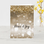 Gold Confetti Bokeh Inspirational Karte (Gelbe Blume)
