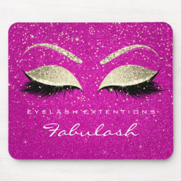 Gold Confetti Branding Beauty Hot Pink Lashes Mousepad