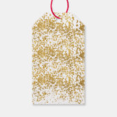 Gold Confetti Brautparty Geschenkanhänger (Rückseite)