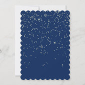 Gold Confetti Brautparty Script Blue Navy Einladung (Rückseite)